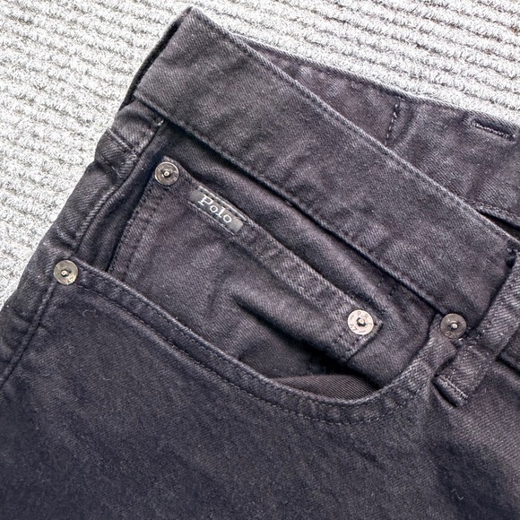 Polo Ralph Lauren Varick Slim Straight Leg Jeans Men's Size 42x32 Black Denim - Picture 2 of 8